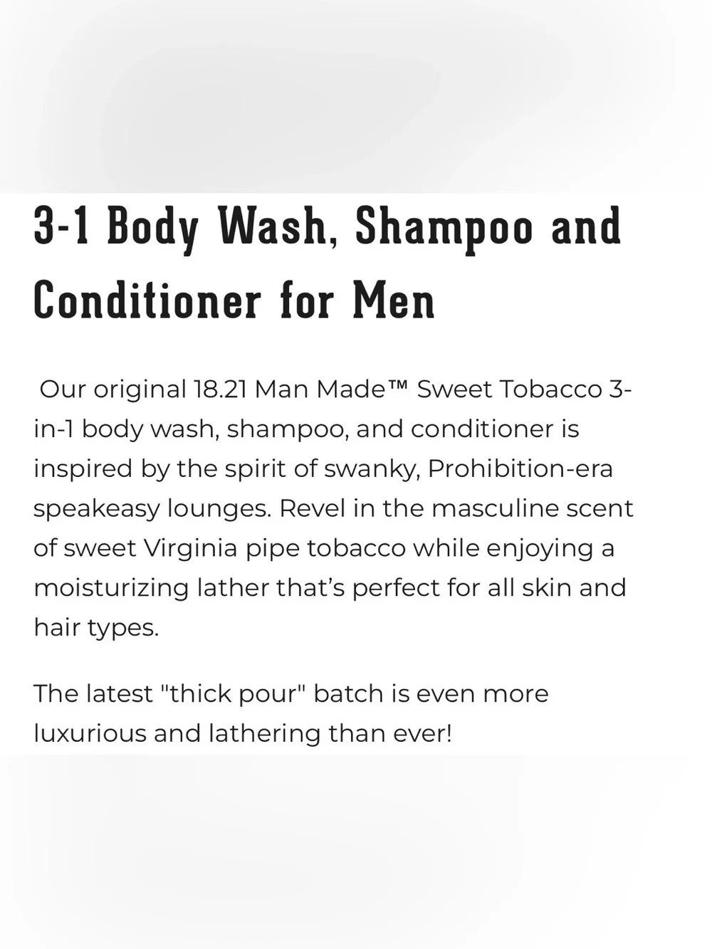 Man Made Wash sweet tobacco